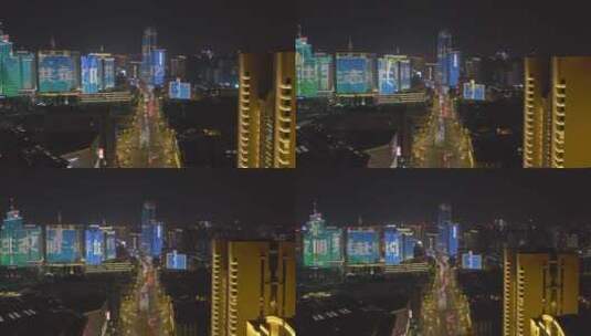 昆明汇都国际楼顶航拍昆明市中心高清在线视频素材下载