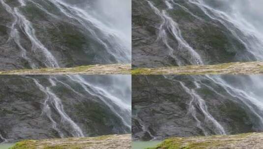 自然风景悬崖瀑布流水竖屏高清在线视频素材下载