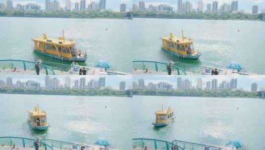 广西柳州柳江水上公交高清在线视频素材下载