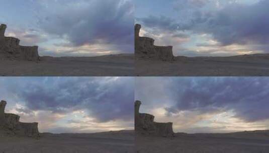 延时摄影新疆哈密大海道无人区天空高清在线视频素材下载