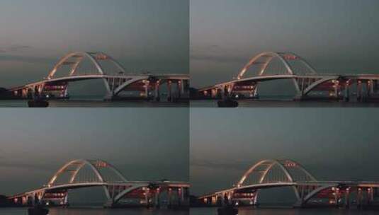 厦门市五缘湾大桥日转夜延时摄影高清在线视频素材下载