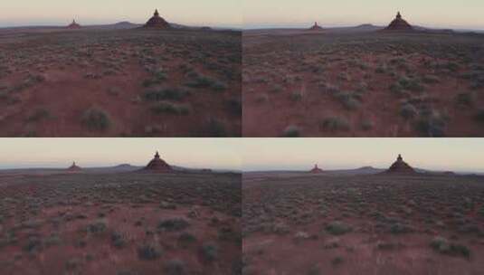 航拍沙漠戈壁中的神秘建筑高清在线视频素材下载