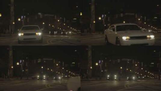 汽车道路夜景灯光行驶通行高清在线视频素材下载