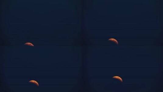 湖南长沙月全食红月亮月掩天王星延时摄影高清在线视频素材下载