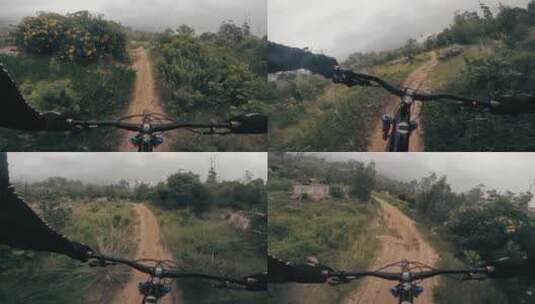 山地车骑手在山林里骑行 高清在线视频素材下载