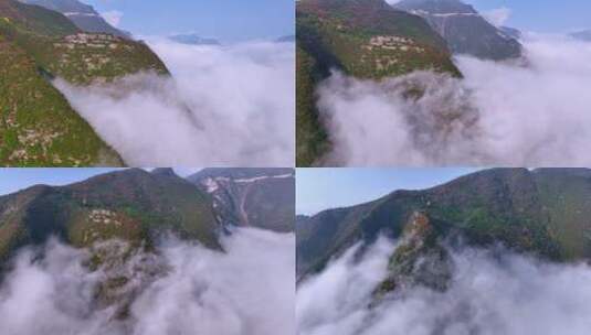 重庆巫山三峡红叶美景高清在线视频素材下载