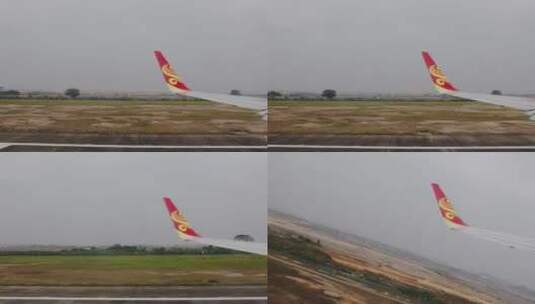 飞机起飞在跑道上起飞加速起飞空镜头高清在线视频素材下载