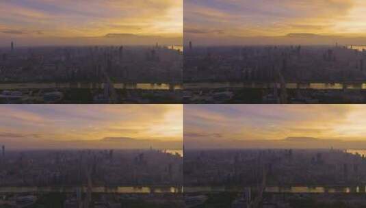 武汉夏日城市天际线风光高清在线视频素材下载