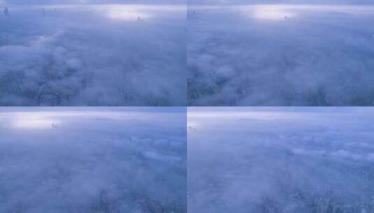 广州城市日出朝阳云海云雾缭绕唯美风光航拍高清在线视频素材下载