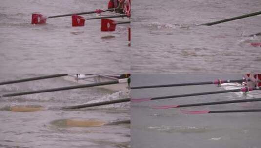 皮划艇竞技水上运动船桨高清在线视频素材下载