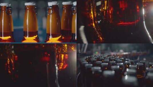 啤酒厂啤酒灌装生产线 封装完成高清在线视频素材下载