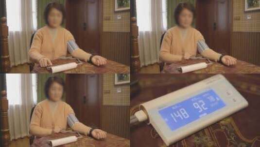 老年人量血压高清在线视频素材下载