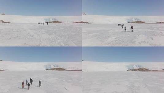 户外攀登雪山徒步登山探险高清在线视频素材下载