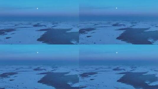 航拍4K月光雪原高清在线视频素材下载