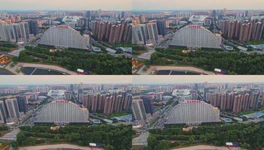 辽宁沈阳东北国际医院航拍浑南城市风景高清在线视频素材下载