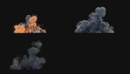 4k巨大的大型爆炸烟尘火光光效-alpha (7)高清在线视频素材下载
