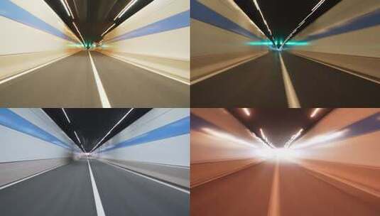 驾驶汽车经过隧道延时摄影高清在线视频素材下载
