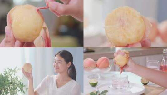 阳山水蜜桃桃子高清在线视频素材下载