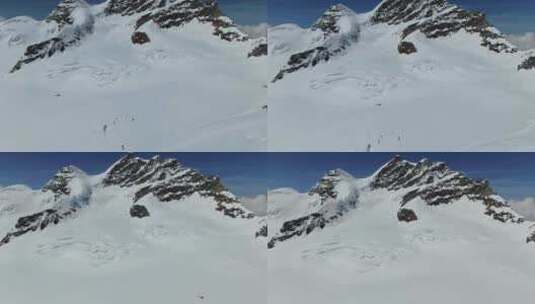 瑞士伯尔尼阿尔卑斯山少女峰的鸟瞰图高清在线视频素材下载