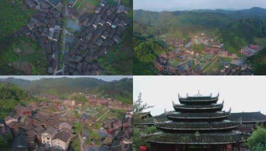 地标侗族古寨实拍4K高清在线视频素材下载