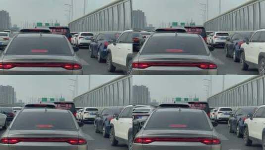郑州缓行堵车车窗视角1高清在线视频素材下载