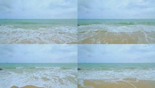 大海沙滩 波涛汹涌的海浪 海边 浪花高清在线视频素材下载