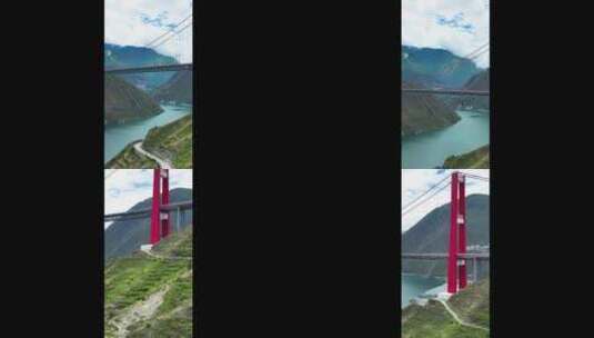 4K航拍四川甘孜州泸定县大渡河风光高清在线视频素材下载