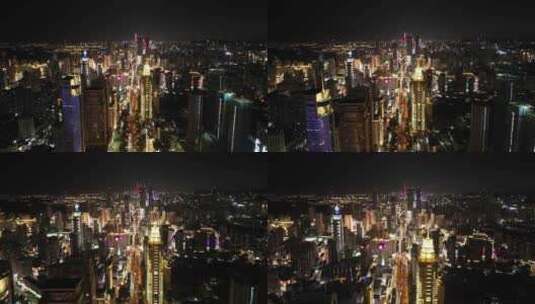 深圳罗湖夜景航拍高清在线视频素材下载
