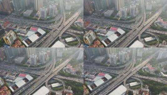 广州中山一立交桥车流交通高清在线视频素材下载