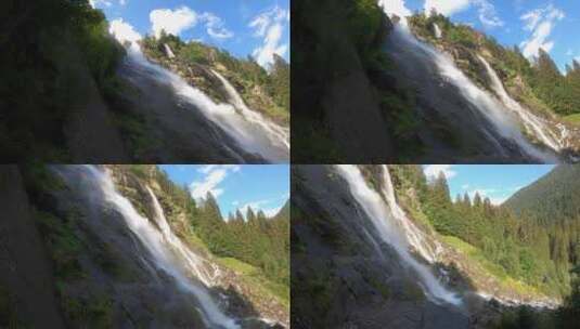 山上的瀑布流下来高清在线视频素材下载