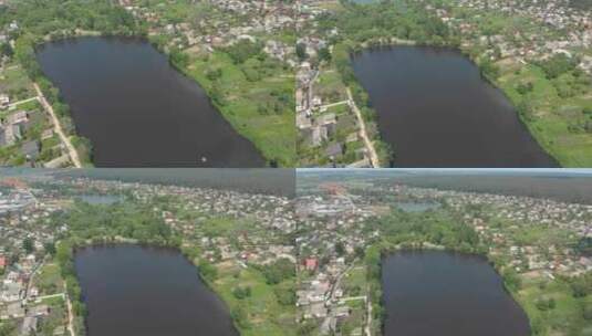 村庄里的湖泊高清在线视频素材下载