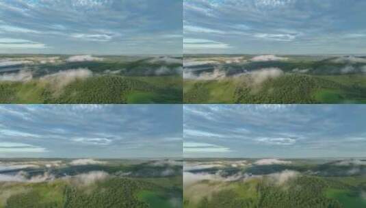 呼伦贝尔黎明山区山峦云雾高清在线视频素材下载