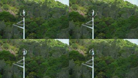 山林树木新能源路灯高清在线视频素材下载