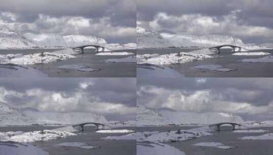 4k延时山峰山谷雪山冰湖湖泊雪水冬天高清在线视频素材下载