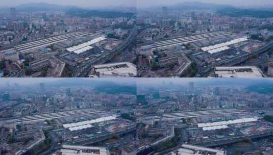 广州_广州火车站_环绕航拍延时4K高清在线视频素材下载