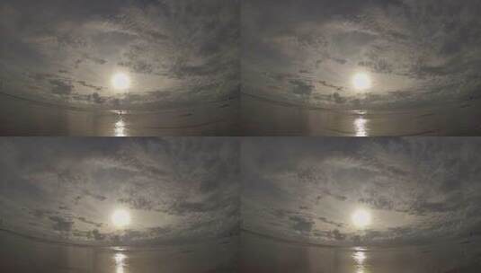 海滩日落的广角视频高清在线视频素材下载