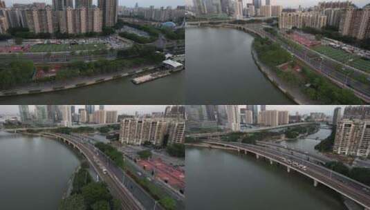 广州有轨电车4k航拍高清在线视频素材下载