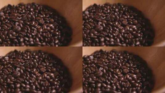 咖啡豆的旋转拍摄高清在线视频素材下载