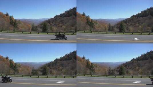 摩托车在道路上行驶高清在线视频素材下载