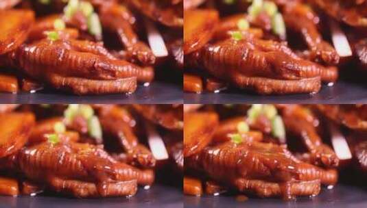 网红美食鸡爪年糕肉蟹煲 (23)高清在线视频素材下载