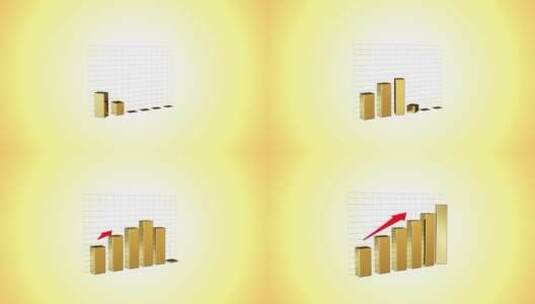 金色上升柱形图高清在线视频素材下载