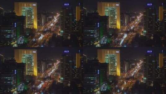 夜晚北京公路交通的延时镜头 高清在线视频素材下载