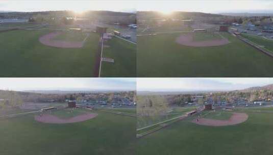 航拍的棒球场景观高清在线视频素材下载