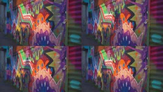 街头艺术的影子高清在线视频素材下载