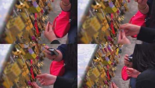 巴黎的情侣锁高清在线视频素材下载