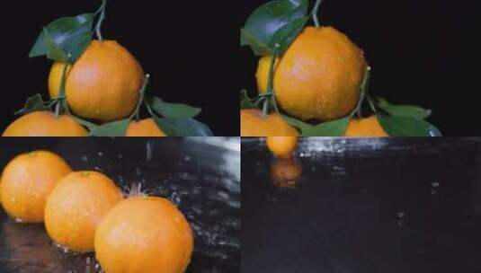 创意挤压新鲜橙子柑橘桔子多汁水合集 4K高清在线视频素材下载