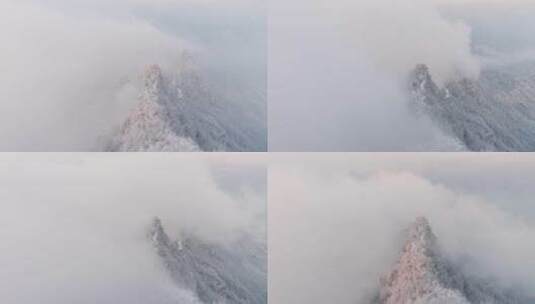 北京怀柔箭扣长城冬季雪景云海4K高清在线视频素材下载