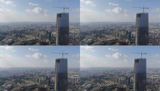 贵州第一高楼贵阳金融中心航拍高清在线视频素材下载