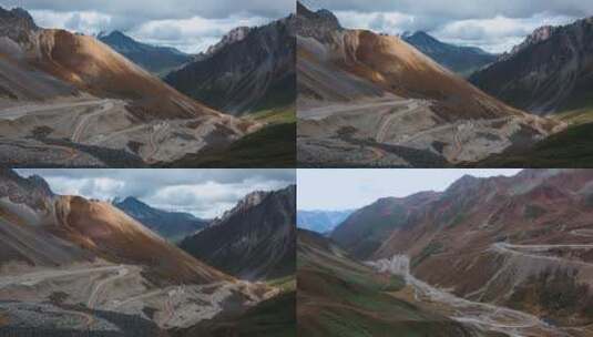 西藏蜿蜒公路视频丙察察蜿蜒山路风光高清在线视频素材下载