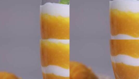 芒果酸奶代餐奶昔高清在线视频素材下载